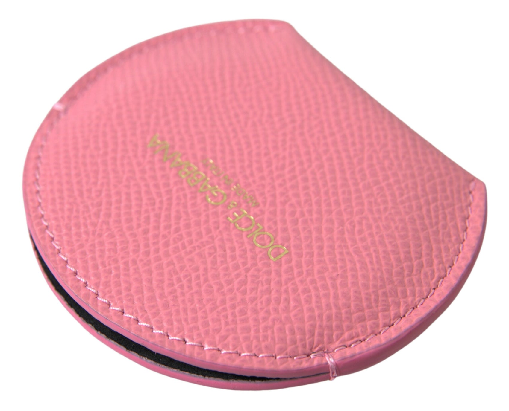 Elegante porta specchio in pelle rosa