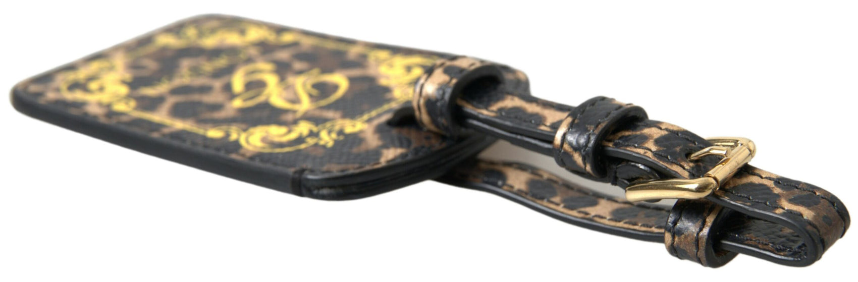 Elegante etichetta per bagaglio in pelle leopardata