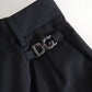 Pantaloni eleganti in lana affusolati a vita alta