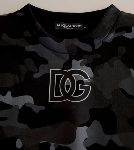 Eleganter schwarzer Camouflage-Pullover