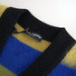 Mehrfarbiger Luxus-Pullover mit V-Ausschnitt