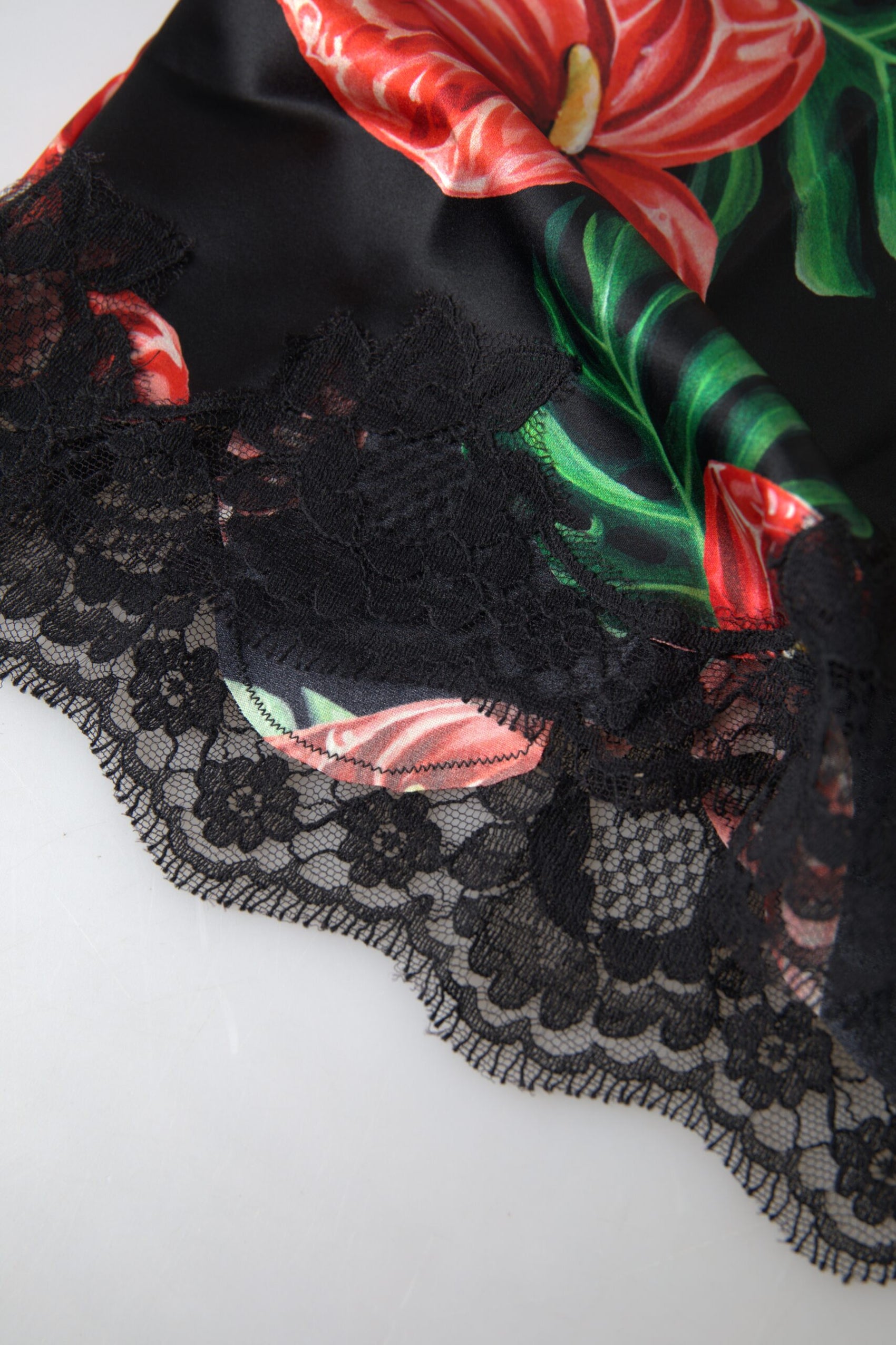 Seiden-Camisole-Top mit Anthurium-Print