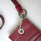 Elegant Red Leather Cardholder with Lanyard