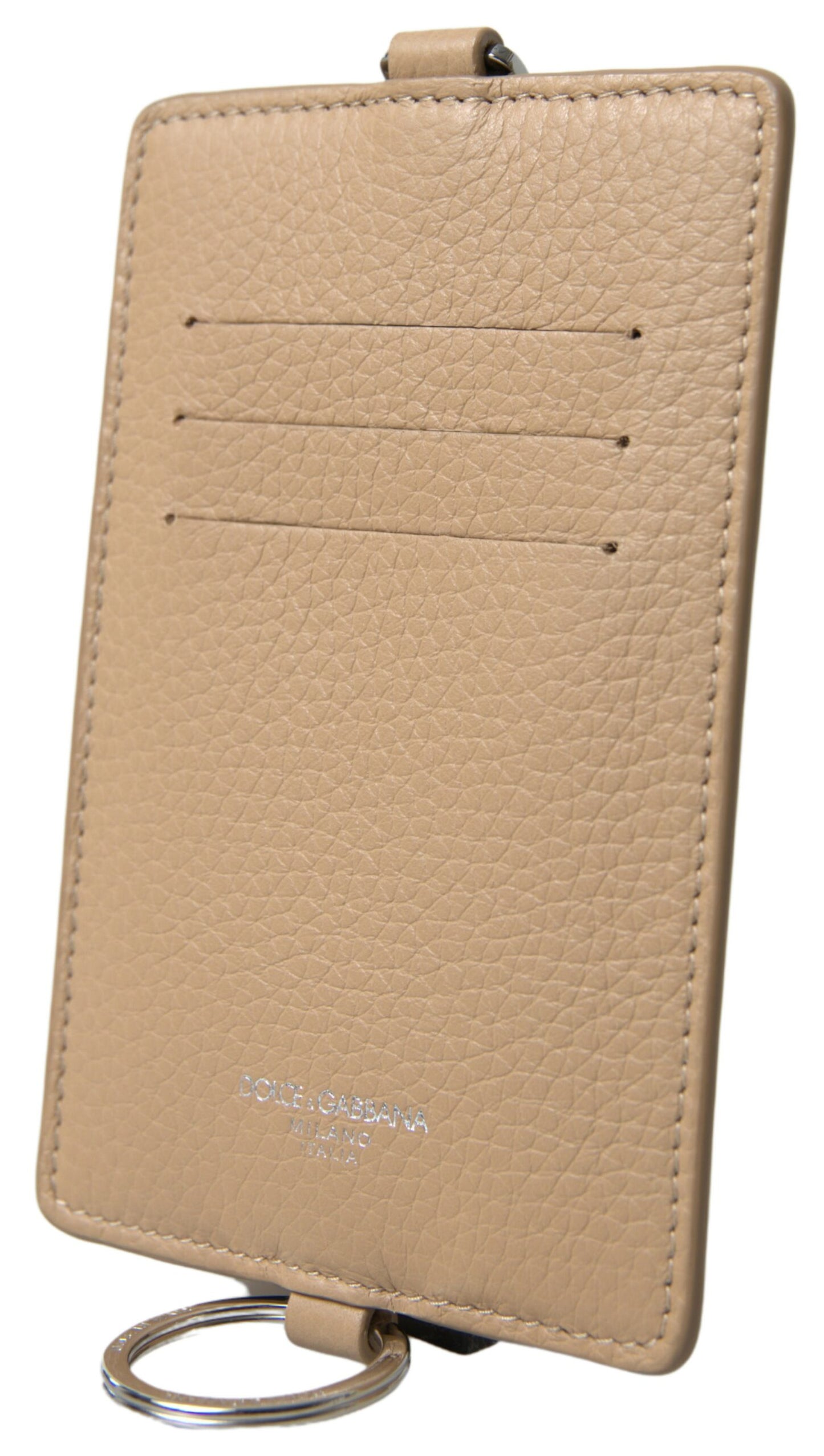 Elegante portafoglio porta carte in pelle beige