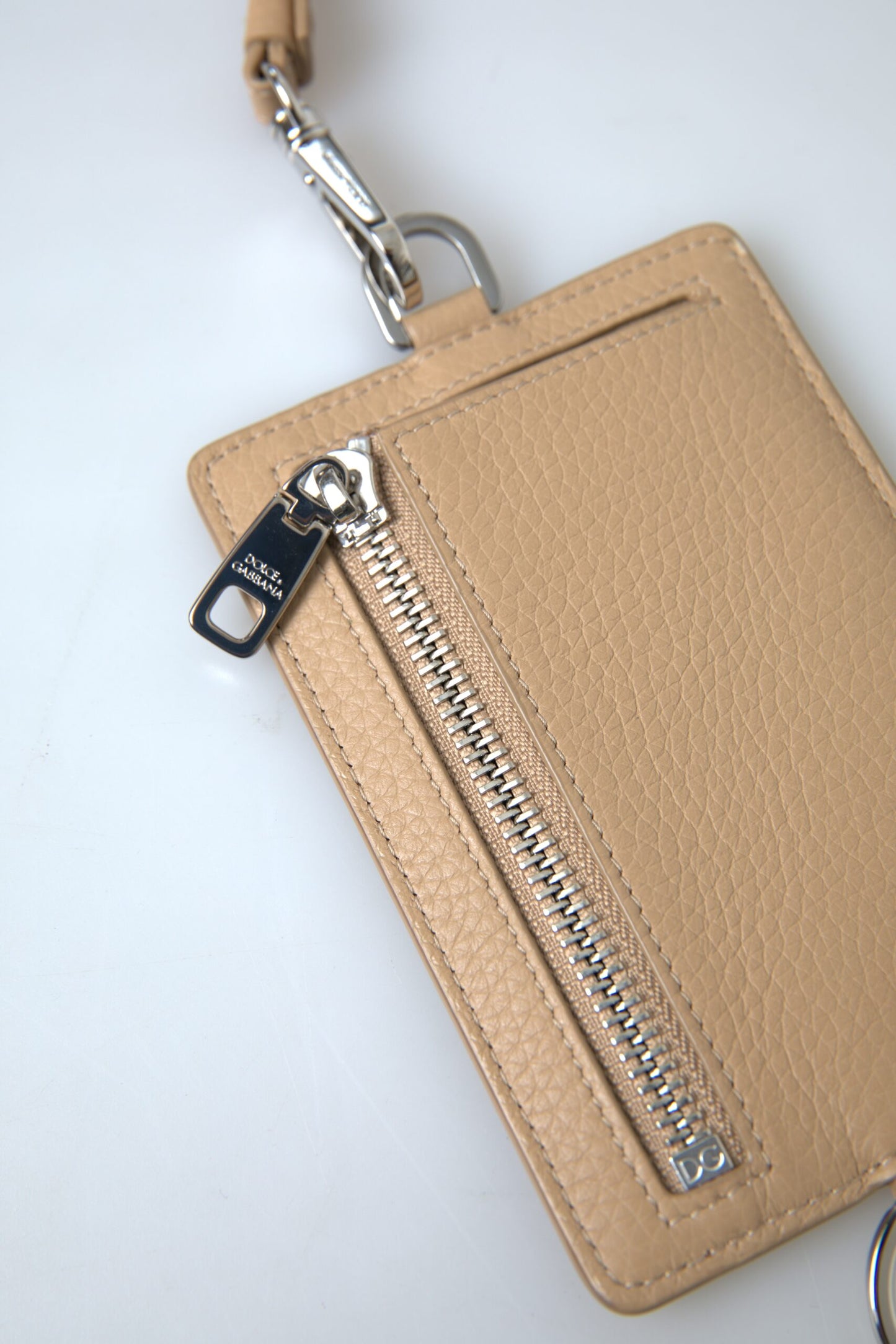 Elegante portafoglio porta carte in pelle beige