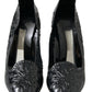 Elegant Black Crystal Cinderella Pumps