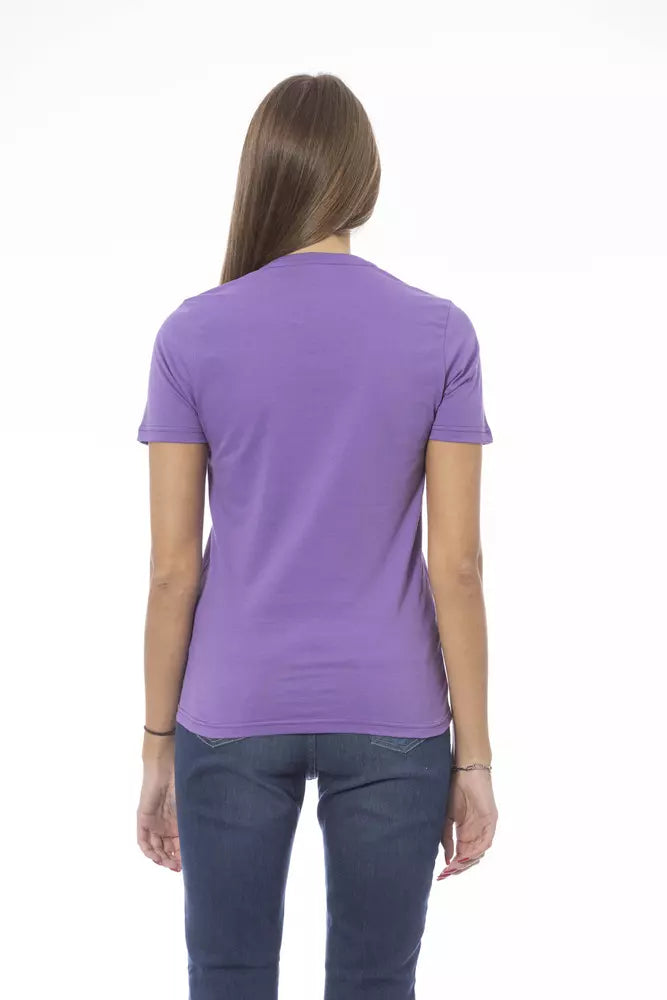 Lila Baumwolltop für Damen