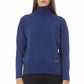 Blauer Wollpullover für Damen