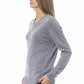Grauer Viskose-Pullover für Damen