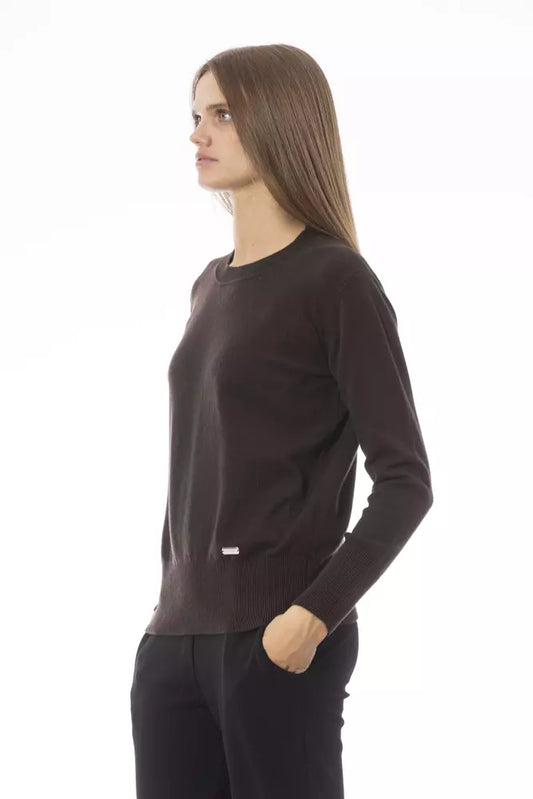 Brauner Wollpullover für Damen