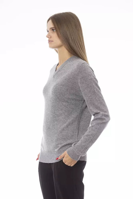 Maglione da donna in viscosa grigia