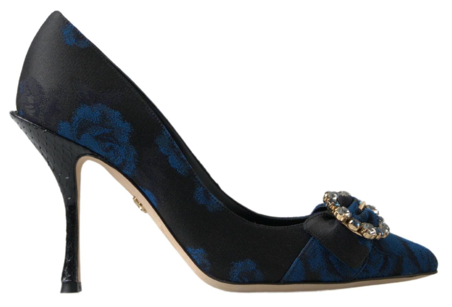 Elegant Blue Crystal Embellished Pumps