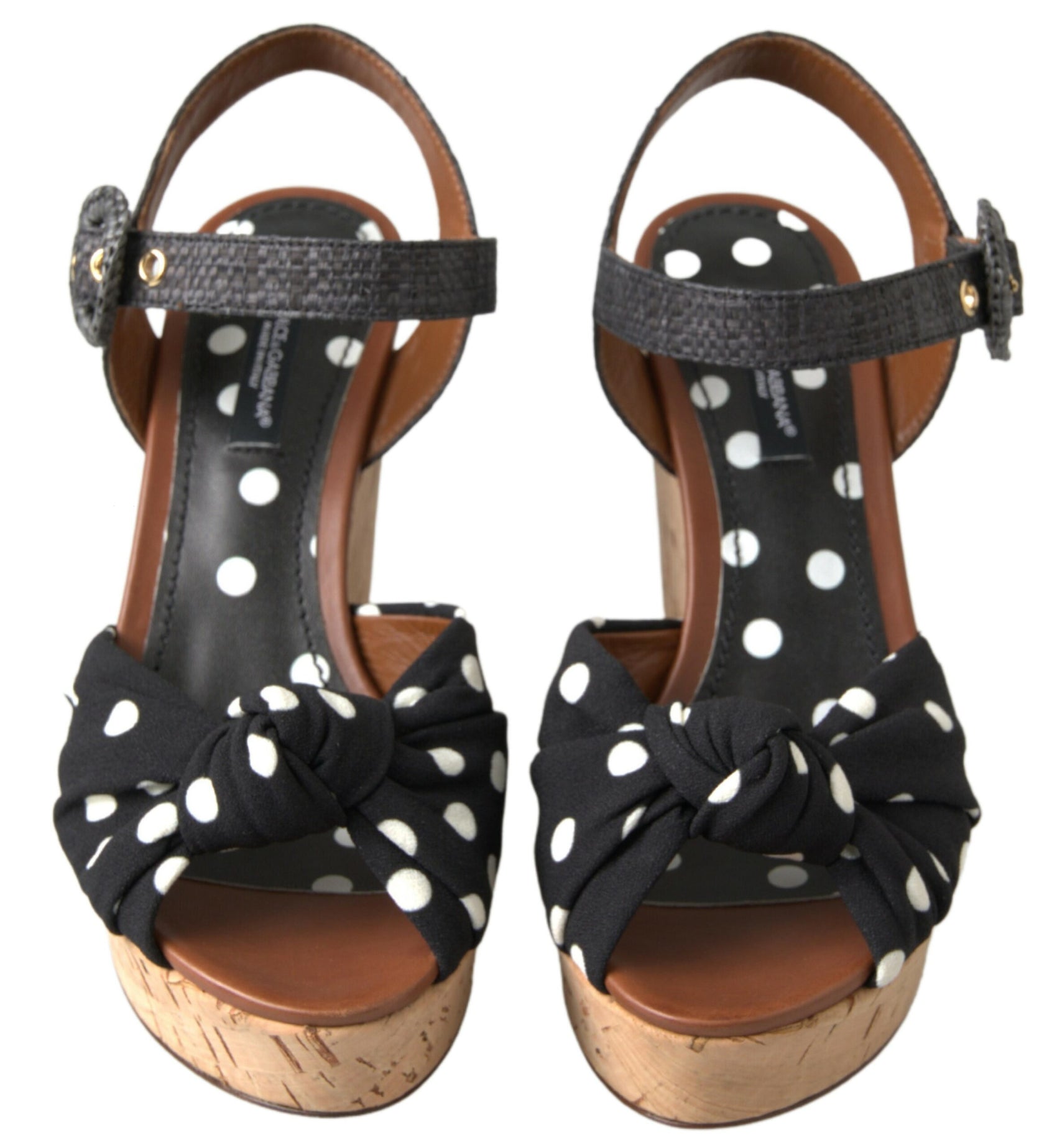 Schicke Wedges mit Knöchelriemen und Punkten