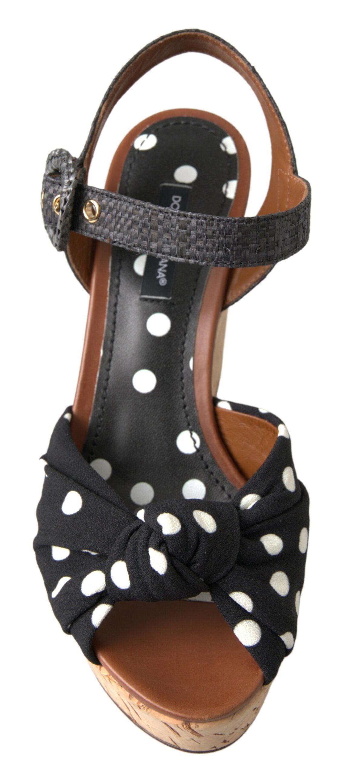 Schicke Wedges mit Knöchelriemen und Punkten