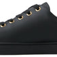 Black Gold Leather Classic Sneakers