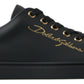 Black Gold Leather Classic Sneakers