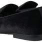 Elegant Velvet Black Loafers for Men