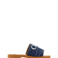 Sumptuous Cotton Woody Slide Sandals in Denim Blue