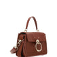 Elegant Sepia Brown Calfskin Shoulder Handbag