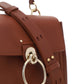 Elegant Sepia Brown Calfskin Shoulder Handbag