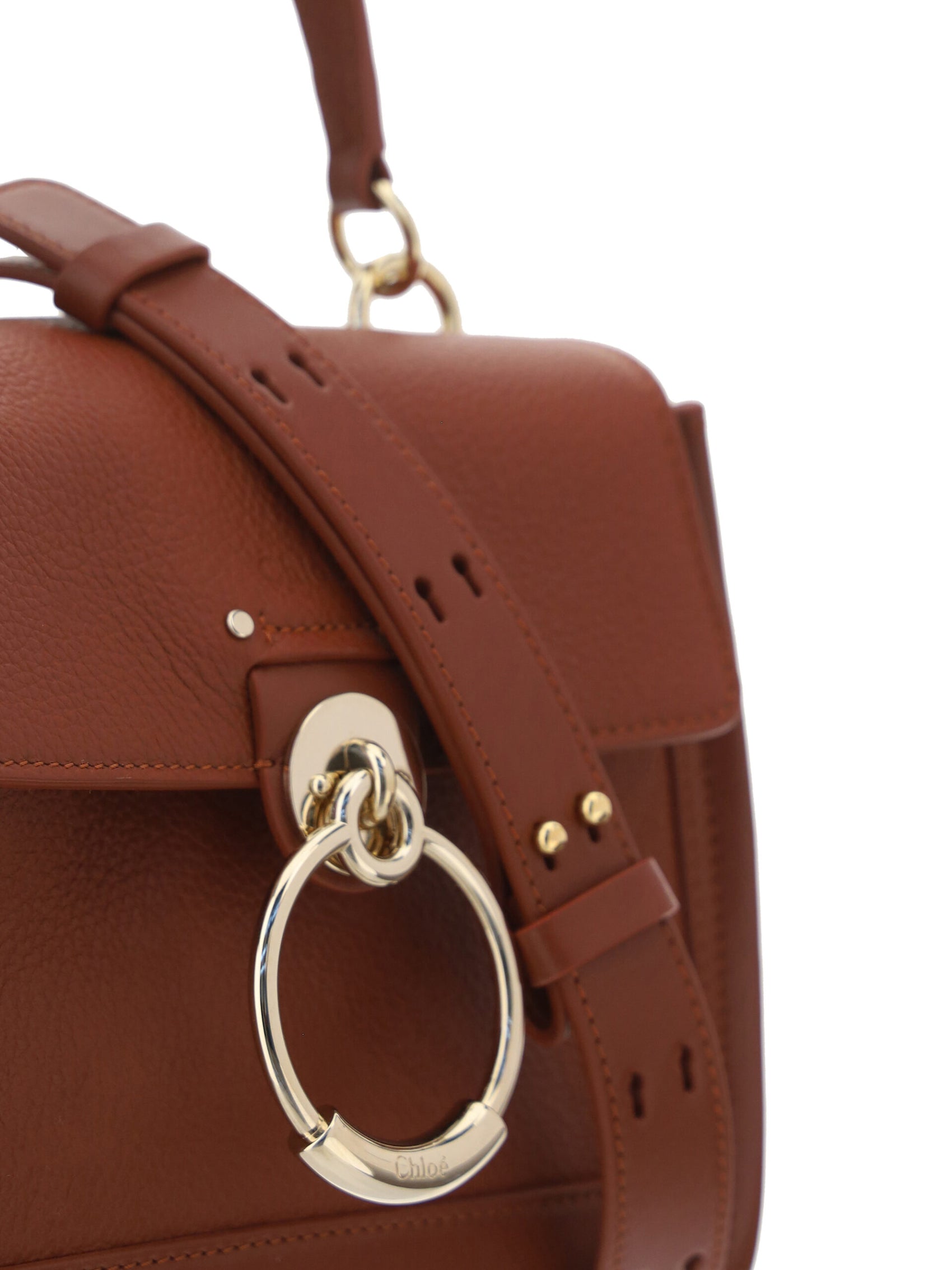 Elegante borsa a tracolla in pelle di vitello color marrone seppia