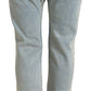 Jeans skinny chic a vita media in blu