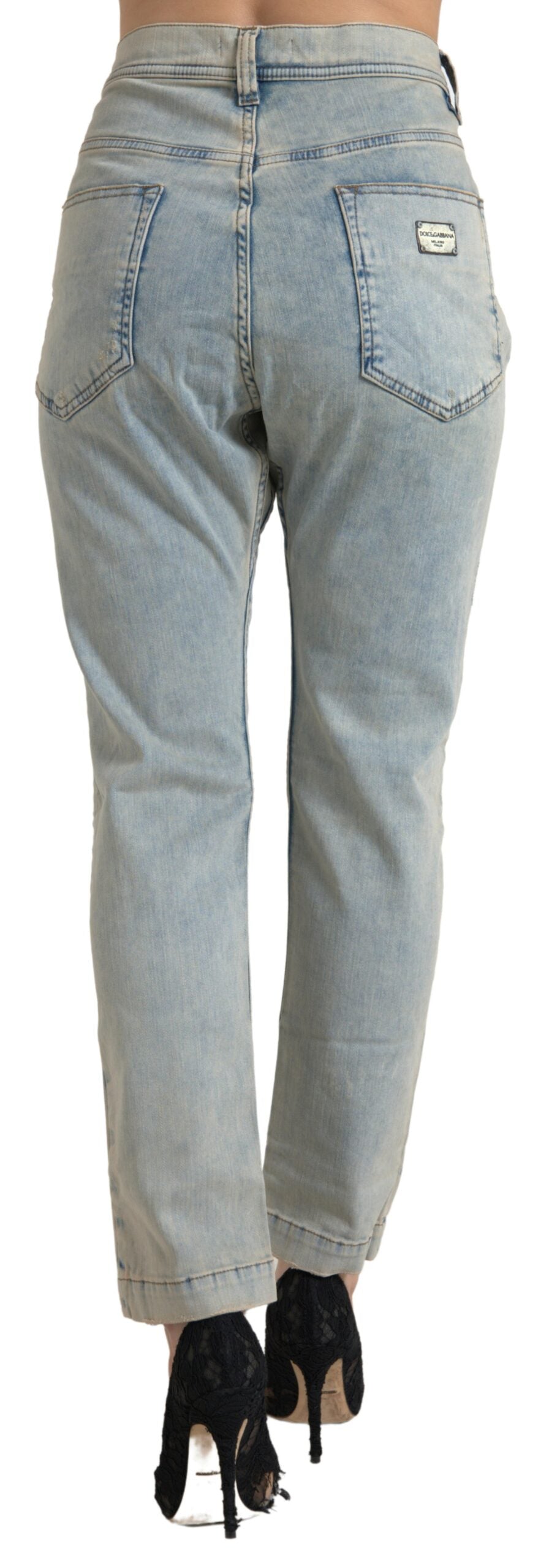 Schicke Skinny Jeans mit mittlerer Taille in Blau