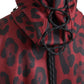 Radiant Red Leopard Print Hooded Jacket