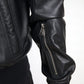 Elegant Black Leather Bomber Jacket