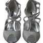 Elegant Shimmering Silver High-Heeled Sandals