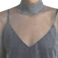 Elegante maglia a maniche lunghe grigia in rete