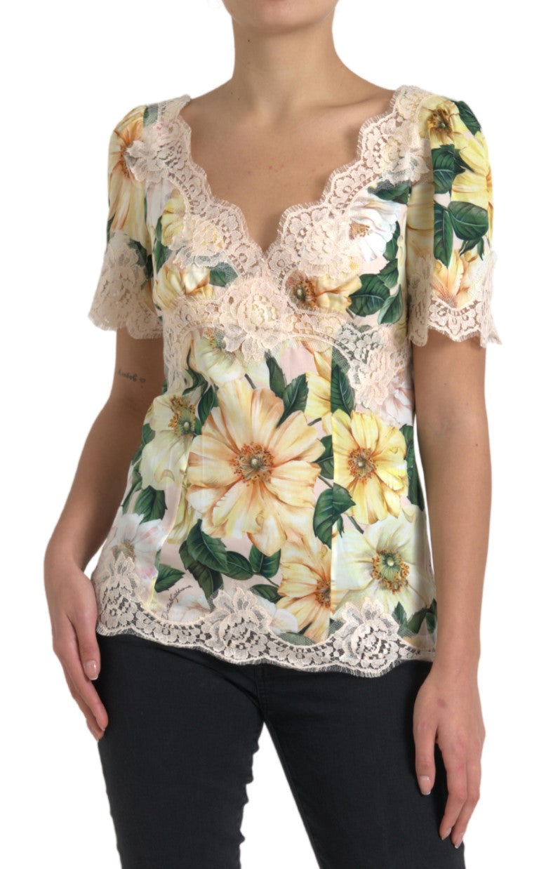 Elegante Seidenbluse mit Blumendruck