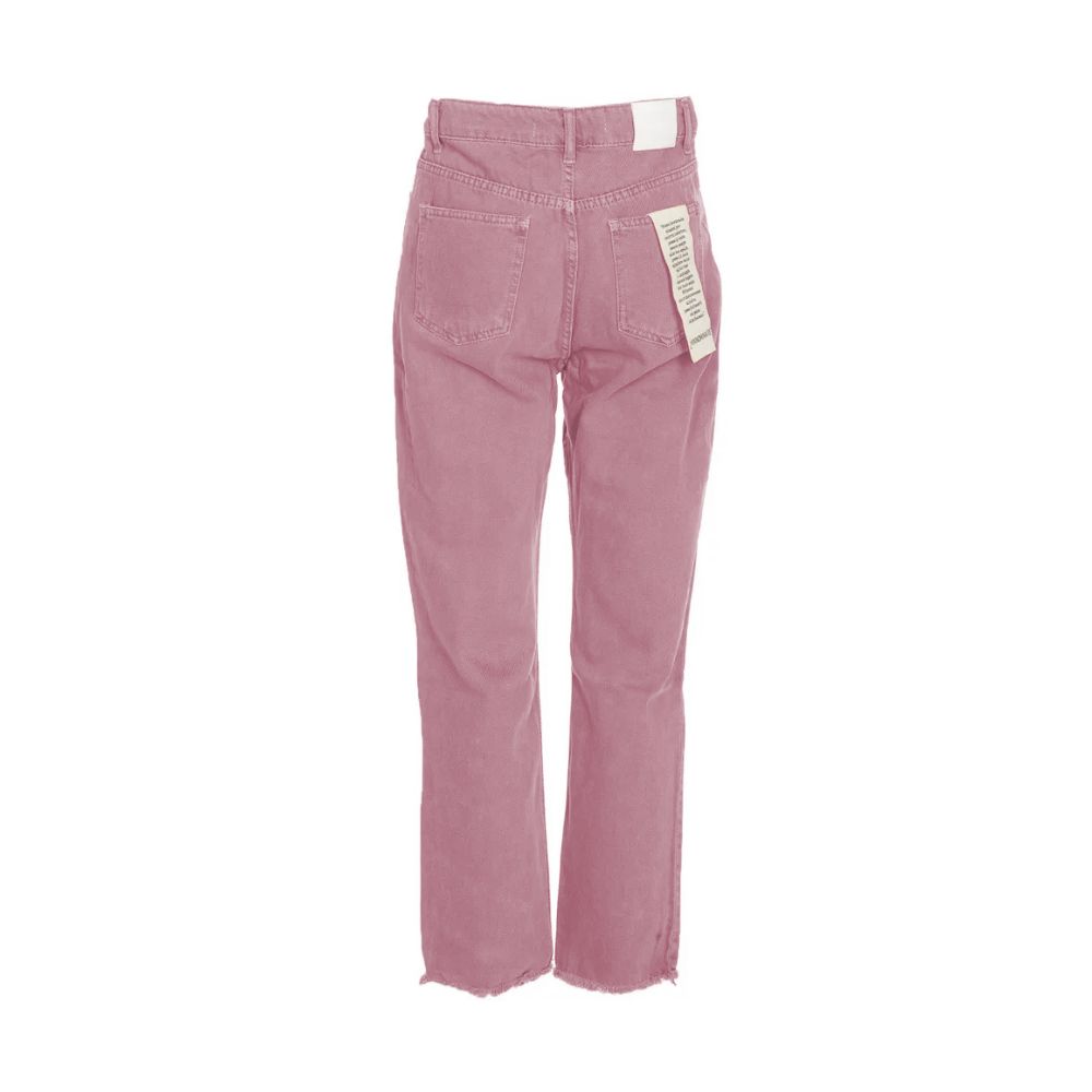 Schicke rosa Jeans mit offenem Schnitt