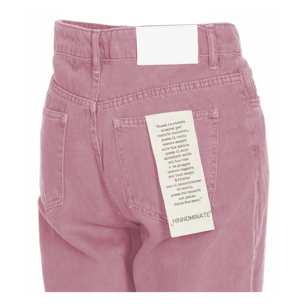 Schicke rosa Jeans mit offenem Schnitt