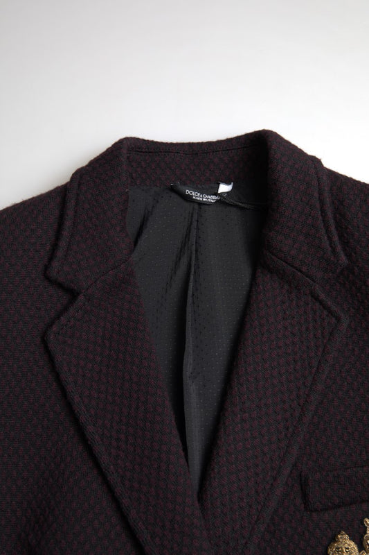 Elegante blazer doppiopetto in lana viola