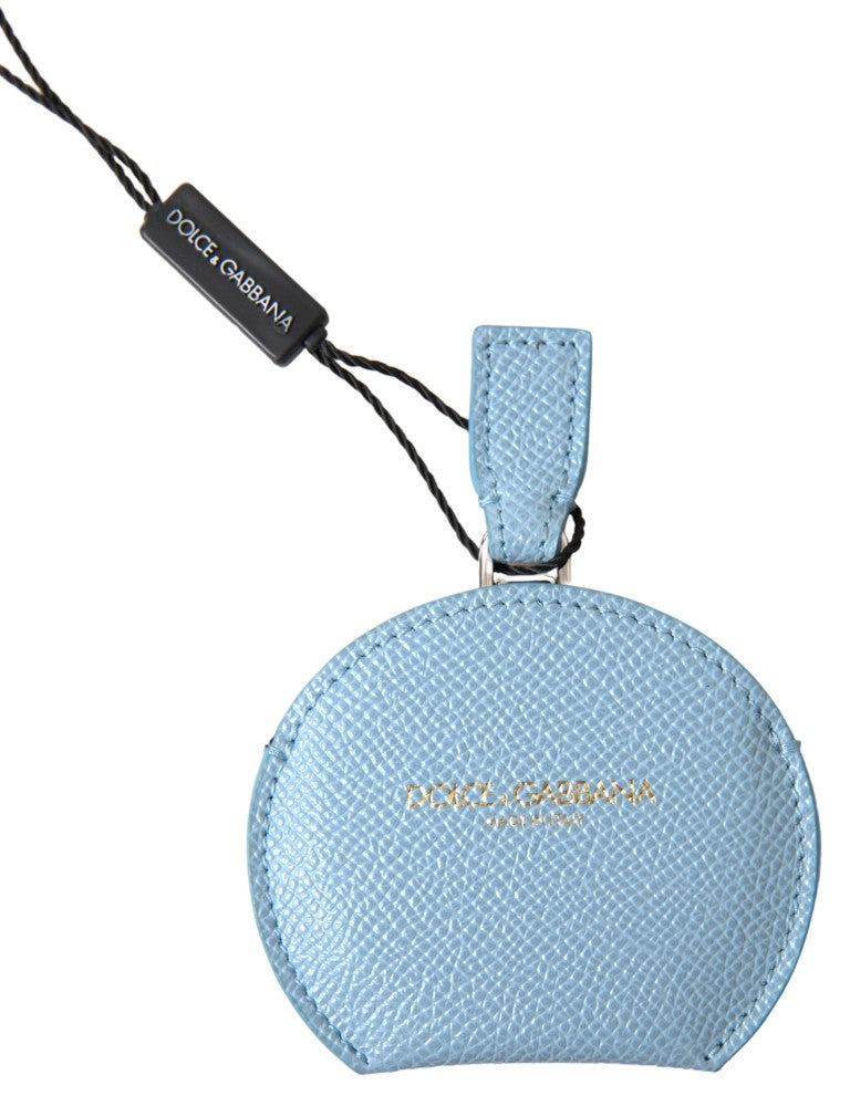 Elegante porta specchio in pelle in azzurro
