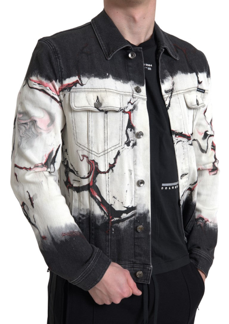 Mehrfarbige Jeansjacke aus Baumwollstretch