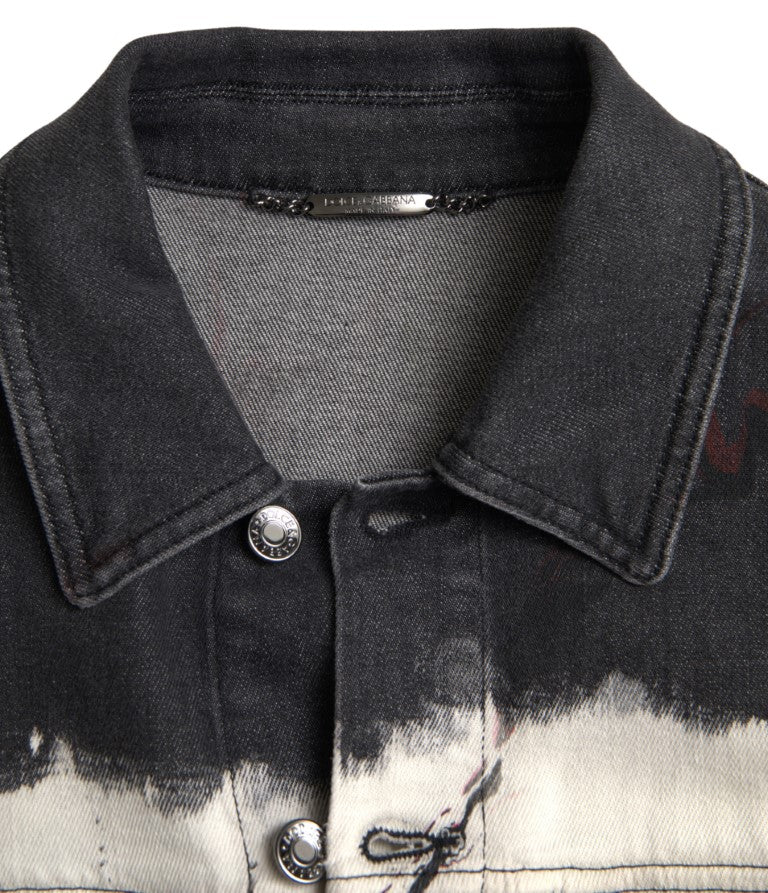 Mehrfarbige Jeansjacke aus Baumwollstretch