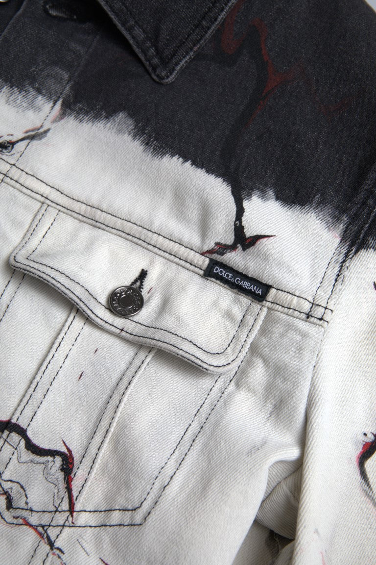 Mehrfarbige Jeansjacke aus Baumwollstretch