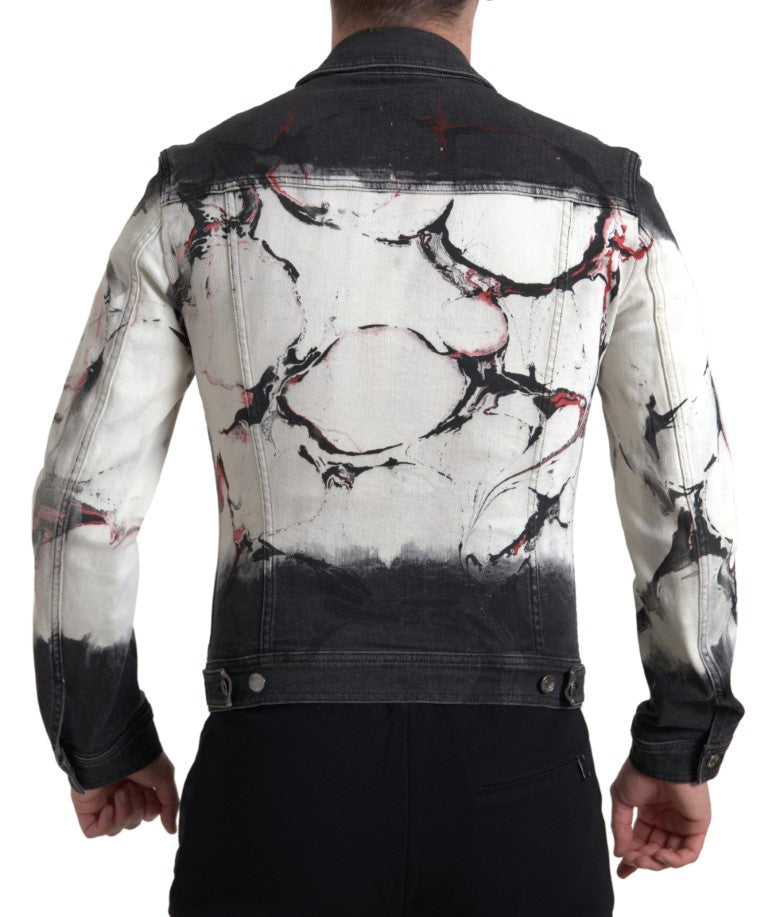 Mehrfarbige Jeansjacke aus Baumwollstretch