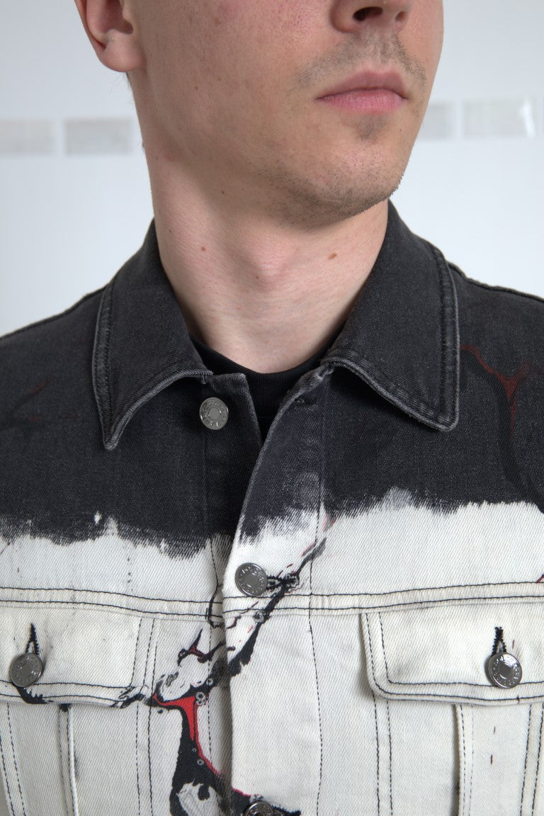 Mehrfarbige Jeansjacke aus Baumwollstretch