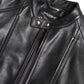 Sleek Black Leather Biker Jacket