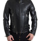 Sleek Black Leather Biker Jacket