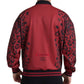 Giubbotto bomber con stampa leopardata rossa