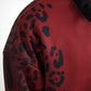 Giubbotto bomber con stampa leopardata rossa