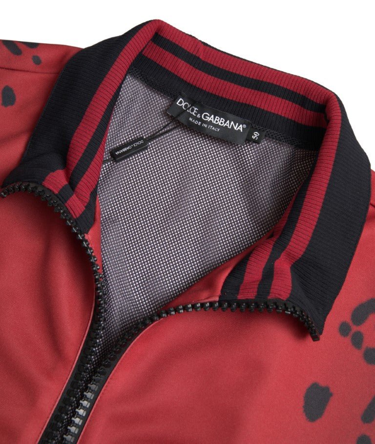 Giubbotto bomber con stampa leopardata rossa