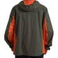 Elegant Hooded Full Zip Jacket in Green and Orange