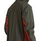 Elegant Hooded Full Zip Jacket in Green and Orange