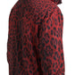 Red Leopard Hooded Bomber Jacket