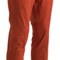 Elegant Orange Pure Cotton Pants